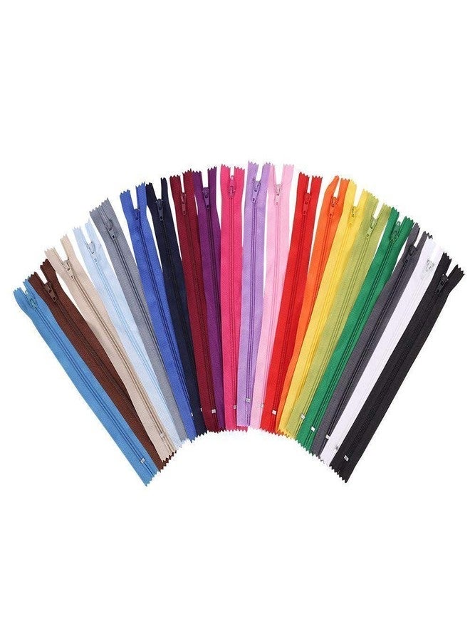 M Fabrics Zipper with Knit Tape Used in Pants, Children Frocks, Plazos, Dresses, Women's Suits (Multicolour) - Pack of 30 Pieces (18 Inches) - Image 1